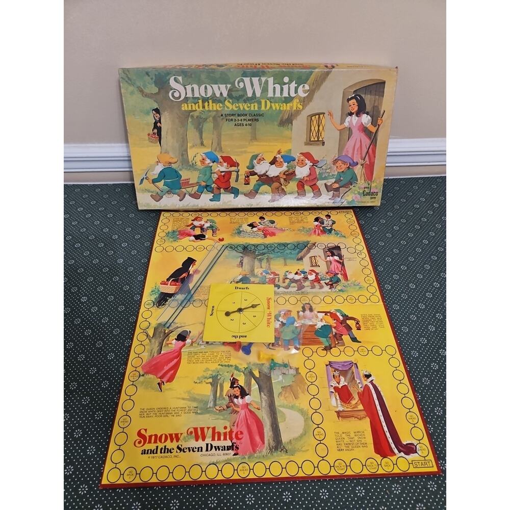 VTG Snow White Seven‎ Dwarves Board Game CADACO #590 1977 COMPLETE